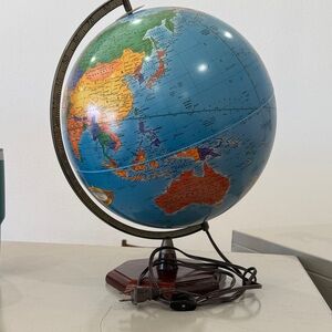 Colorful World Globe with Stand